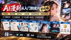AI漫剧从入门到成片全攻略:小说授权→剧本改编→角色设计→分镜运镜→豆包即梦生成→剪辑合规实操-聊项目