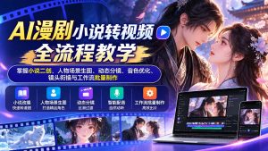 AI漫剧小说转视频全流程教学:掌握小说二创、人物场景生图、动态分镜、音色优化、镜头衔接与工作流批量制作-聊项目