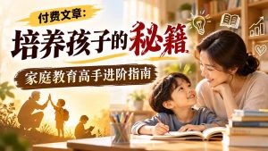 付费文章：培养孩子的秘籍，家庭教育高手进阶指南-聊项目