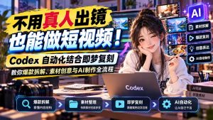 不用真人出镜也能做短视频！Codex自动化结合即梦复刻，教你爆款拆解、素材创意与AI制作全流程-聊项目