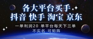 抖音买手项目，一单利润20左右，单号每天下三单，可矩阵，稳定适合长期副业【揭秘】-聊项目