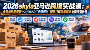 skyla亚马逊跨境实战课-更新1019：全品类选品逻辑｜SP/SB/SD广告精细化｜新品打爆旺季爆单全套运营教程-聊项目