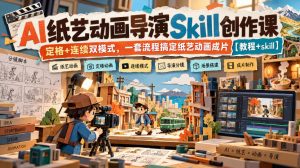 AI纸艺动画导演Skill创作课｜定格+连续双模式，一套流程搞定纸艺动画成片【教程+skill】-聊项目