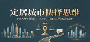 定居城市抉择思维：拆解大城市独有福利，医疗教育交通人文等维度深度剖析-聊项目