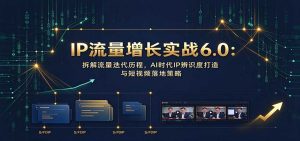 IP流量增长实战6.0：拆解流量迭代历程，AI时代IP辨识度打造与短视频落地策略-聊项目
