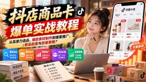 抖店商品卡爆单实战教程：从高潜力选品、爆款素材制作到搜索推广、新品起量与放量策略-聊项目