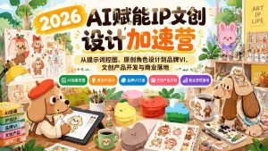 2026AI赋能IP文创设计加速营:从提示词控图、原创角色设计到品牌VI、文创产品开发与商业落地-聊项目