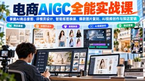 电商AIGC全能实战课:掌握AI商品套图、详情页设计、智能抠图换装、爆款图片复刻、AI视频创作与探店营销-聊项目