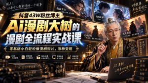 抖音43W粉丝博主Ai漫剧大树的漫剧制作全流程实战课,零基础小白轻松做漫剧短片,涨粉变现(更新1027)-聊项目