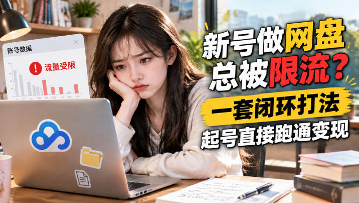 网盘拉新SOP：小白新号过限流-聊项目