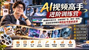 AI视频高手进阶训练营:精通剧本提示词、动画短剧广告、角色一致性、智能配音剪辑及爆款起号接单变现-聊项目