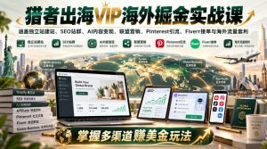 猎者出海VIP海外掘金实战课:涵盖独立站、SEO站群、AI变现、联盟营销、Pinterest引流、Fiverr接单与海外流量套利,掌握多渠道賺美金玩法-聊项目
