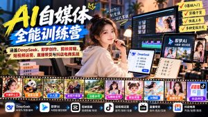 【无水印】AI+自媒体全能训练营:涵盖DeepSeek、即梦创作、剪映剪辑、短视频运营、直播带货与抖店电商实战-聊项目