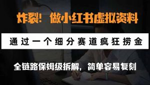 炸裂！做小红书虚拟资料，通过一个细分赛道疯狂捞金，全链路保姆级拆解，简单容易复刻-聊项目