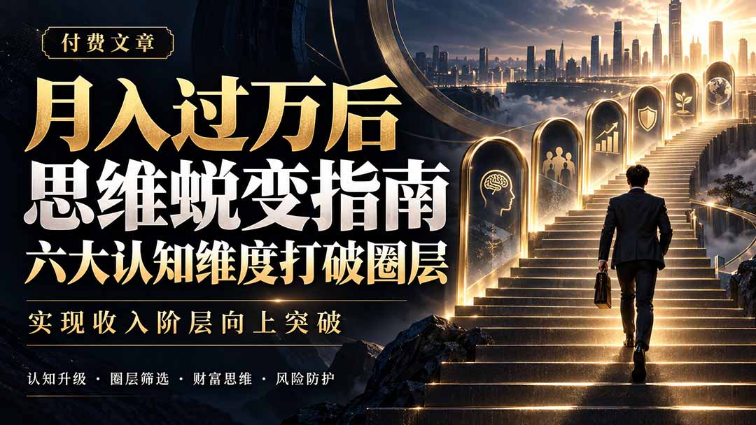 付费文章：月入过万后思维蜕变指南，六大认知维度打破圈层，实现收入阶层向上突破-聊项目