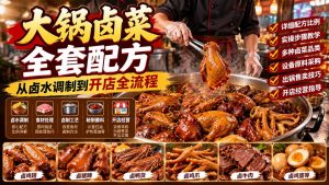 大锅卤菜全套配方，从卤水调制到开店全流程，感觉学会了去摆摊也不错-聊项目
