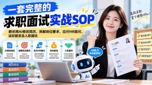 一套完整的求职面试实战SOP:教你用AI修改简历、拆解岗位要求、应对HR提问、谈好薪资及入职避坑-聊项目